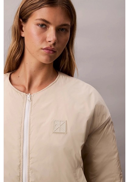 Logolu Kapitone Astarlı Kadın Bej Ceket LV044D511G-67U indirimleri
