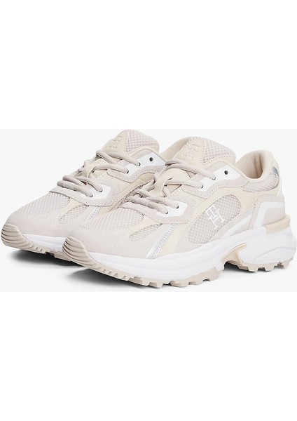 Th Modern Sağlam Tabanlı Runner Kadın Beyaz Sneaker FW0FW086920F6 fırsatları