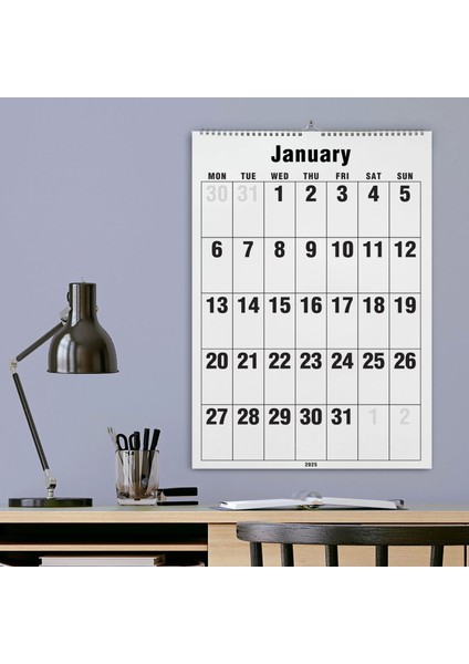 2026 Duvar Takvimi, 33X48 cm Spiralli Takvim, A4 Spiralli Takvim, Aylık Planlayıcı Takvim