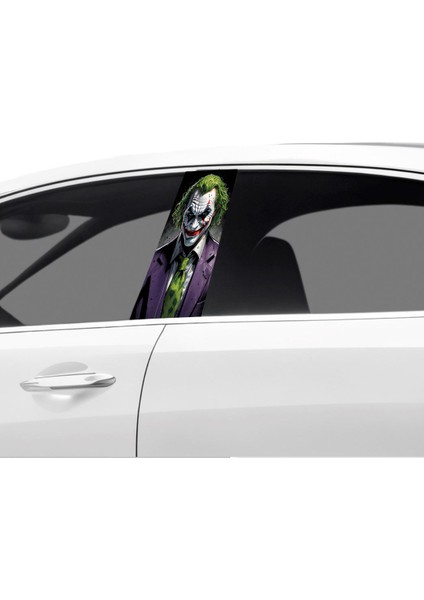 Araç Kapı Direk Kaplama Folyosu Yeşilli Joker Desenli (Sağ Sol Takım) (2 Adet) - 22X50 cm