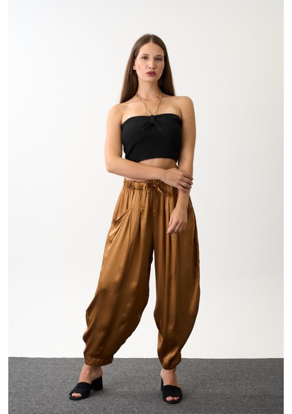 Saten Kumaş Şalvar Kesim Balon Pantolon fırsatları