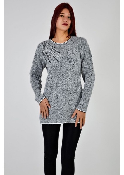 Bisiklet Yaka Omuz Detaylı Triko Bluz modelleri