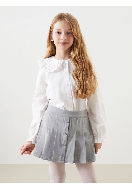 Lcw Kids Antrasit Beli Lastikli Pileli Kız Çocuk Şort Etek fiyatları