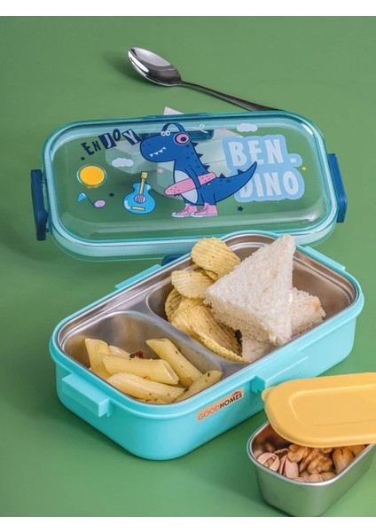 -Lunch Box Beslenme Kabı Çelik Ithal Enjoy Yeşil K.2537 92553