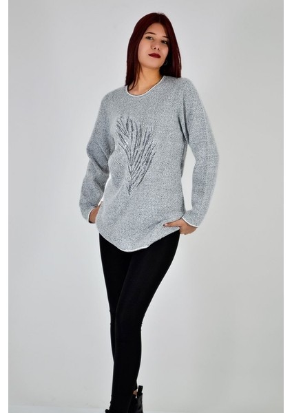 Bisiklet Yaka Ön İncili Triko Bluz fiyatları