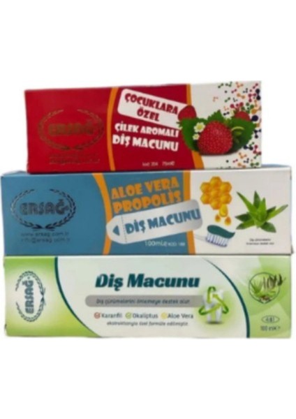 Ersağ Ersağ Diş Macun 3 Lü Set 275 ml