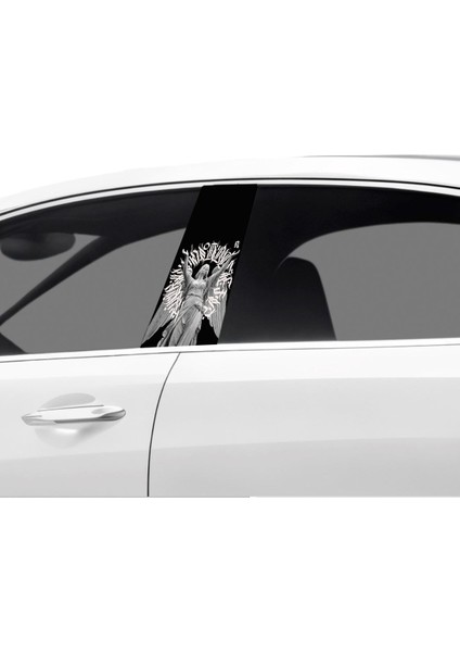 Araç Kapı Direk Kaplama Folyosu Ağlayan Heykel Desenli (Sağ Sol Takım) (2 Adet) - 22X50 cm