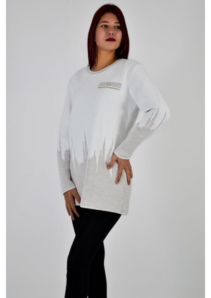 Bisiklet Yaka Desenli Triko Bluz fiyatları