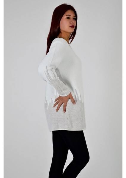 Bisiklet Yaka Desenli Triko Bluz modelleri