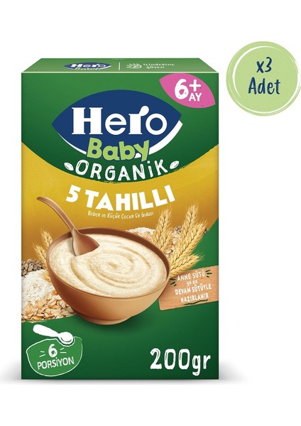 Organik 5 Tahıllı Sütsüz 200G X3