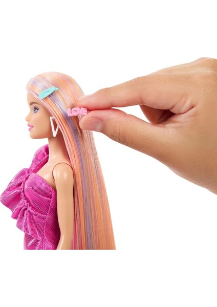 Bfs JDC85 Barbie Upuzun Muhteşem Saçlı Bebekler Pembe Saçlı Bebek indirimleri