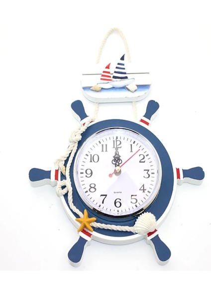 Ahşap Marin Dümenli Saat Model 2