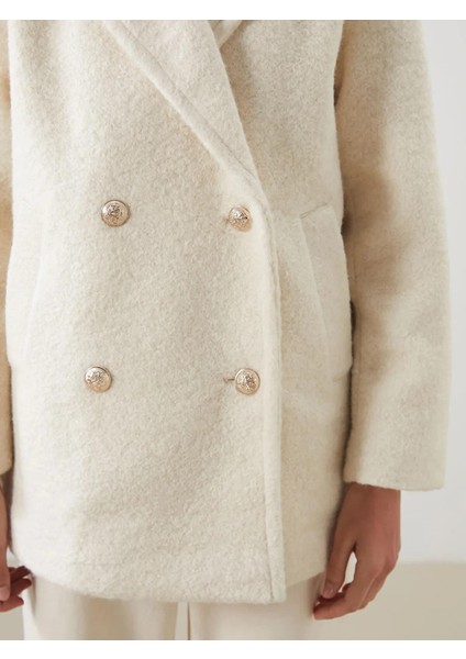 Lcw Kruvaze Yaka Oversize Kadın Kaşe Kaban (W5) modelleri