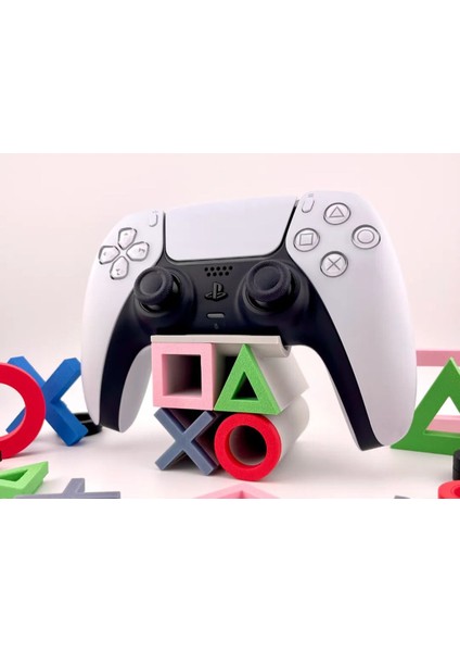 MOON SİRİUS Playstation Sembol Tasarımlı Ps5 Dualsense Gamepad Standı - 5X6X6.5 cm | Renkli Joystick Tutucu (1ADET) modelleri