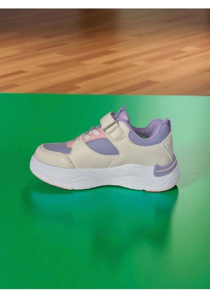 Unısex Kauçuk Taban Cırtlı Bağcıklı Esnek ve Hafif Çocuk Sneaker