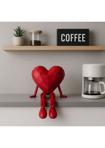 MOON SİRİUS Bacaklı Kırmızı Kalp Figür 6x7