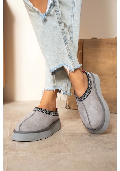 Tazzy Classic Süet Tüylü Kadın Bot - Gri fiyatları
