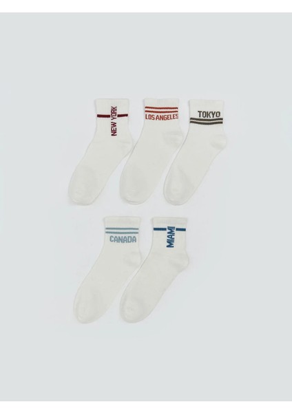 Lcw Baskılı Kadın Soket Çorap 5'li (W5)