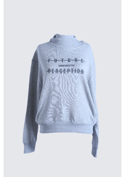 Yüksek Yaka Kapüşonlu Cepli Oversize Hoodie Sweatshirt fiyatları