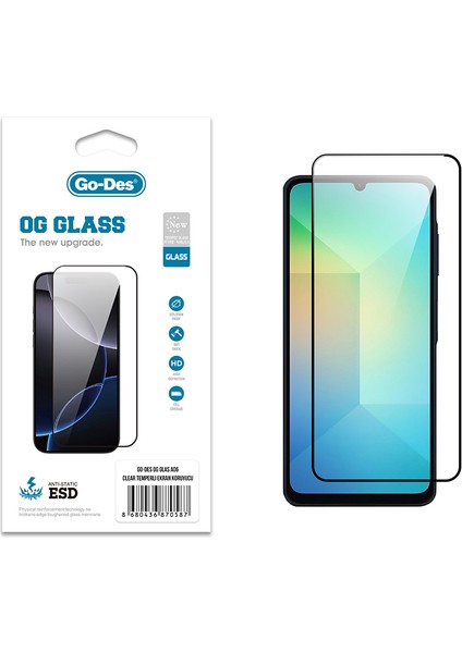 Galaxy A06 Uyumlu Go Des Og Glass Antistatik Temperli Cam Ekran Koruyucu Şeffaf