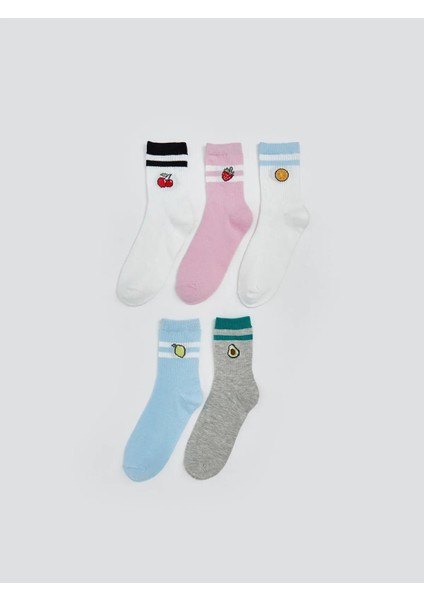 Lcw Desenli Kız Çocuk Soket Çorap 5'li (W5)