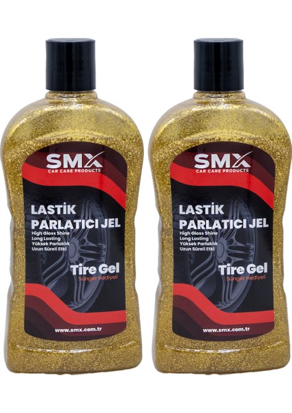 Simli Jel Lastik Parlatıcı 500 ml 2 Adet + Sünger Hediye