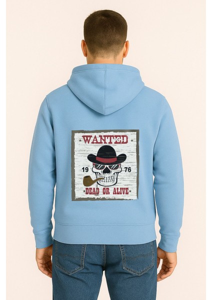 Wanted Dead Or Alive Baskılı Oversize Hoodie – Retro Kovboy Tarzı Unisex Kapüşonlu Sweatshirt