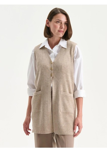 Lcw V Yaka Kadın Triko Yelek (W5)