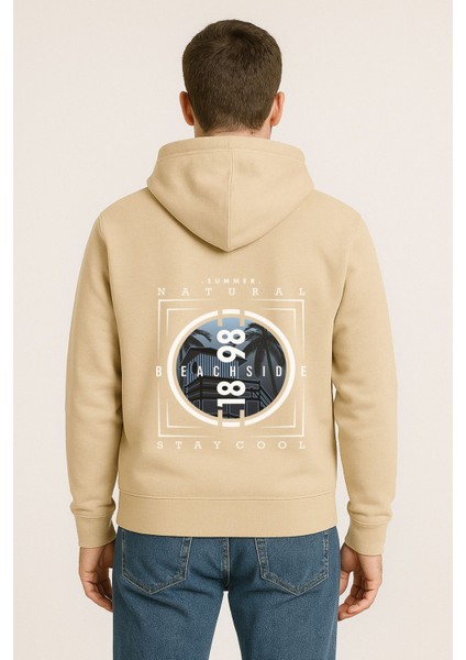 Unisex Oversize Hoodie – Beachside Stay Cool Yaz Baskılı Unisex Kapüşonlu Sweatshirt
