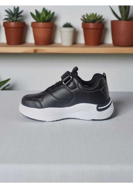 Unısex Kauçuk Taban Cırtlı Bağcıklı Esnek ve Hafif Çocuk Sneaker