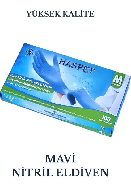 3 Paket Mavi Nitril Muayene Eldiveni M (Medium) fırsatları