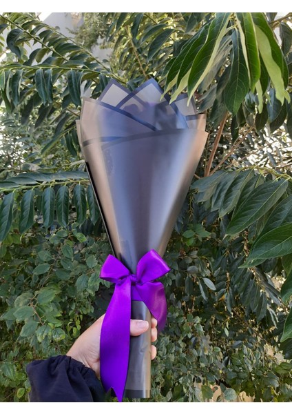 30 Lu LED Işıklı Solmayan Gül Buketi Mor Gül Dışı Siyah fiyatları