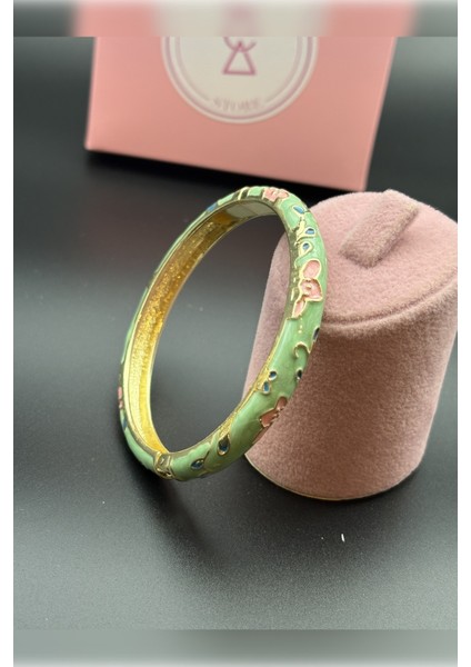 Gold Kaplama Renkli Mineli Kadın Bileklik , Renkli Çiçekli Bileklik , Sevgiliye Hediye fırsatları