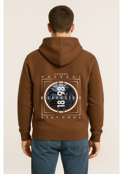 Unisex Oversize Hoodie – Beachside Stay Cool Yaz Baskılı Unisex Kapüşonlu Sweatshirt