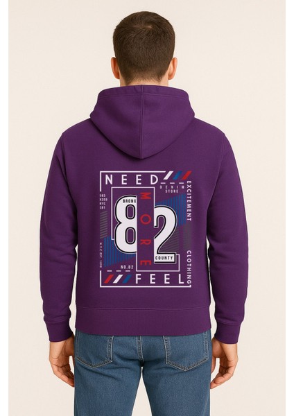 Need More Feel 82 Bronx Baskılı Oversize Hoodie – Unisex Kapüşonlu Sweatshirt