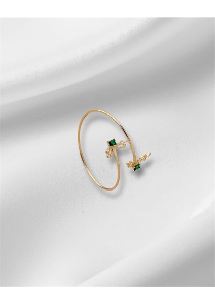 Taş Detaylı Açık Gold Pazı Bilekliği -Minimal Şıklık fiyatları