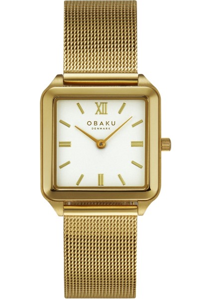 V309LXGWMG Quartz Hasır Altın Rengi Safir Cam 26 mm Kadın Kol Saati