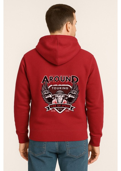 Around The World Touring Baskılı Oversize Hoodie – Vibe Of Speed Unisex Kapüşonlu Sweatshirt