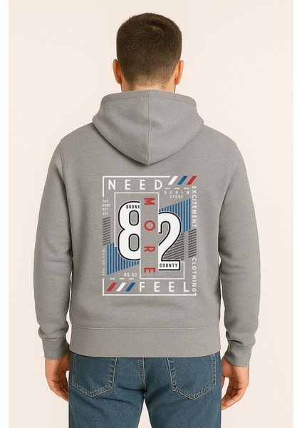 Need More Feel 82 Bronx Baskılı Oversize Hoodie – Unisex Kapüşonlu Sweatshirt