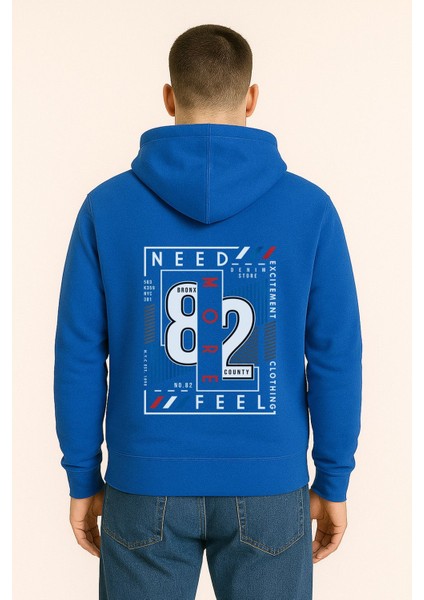 Need More Feel 82 Bronx Baskılı Oversize Hoodie – Unisex Kapüşonlu Sweatshirt