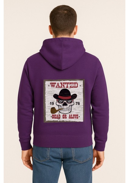 Wanted Dead Or Alive Baskılı Oversize Hoodie – Retro Kovboy Tarzı Unisex Kapüşonlu Sweatshirt
