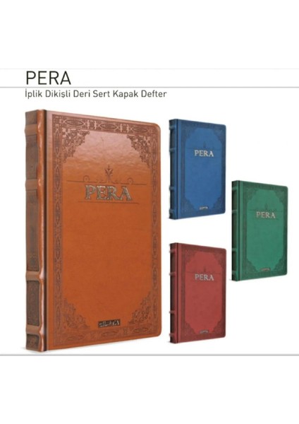 Pera 13X21 120 Yaprak Deri Kapak Ciltli Defter Düz (2068)