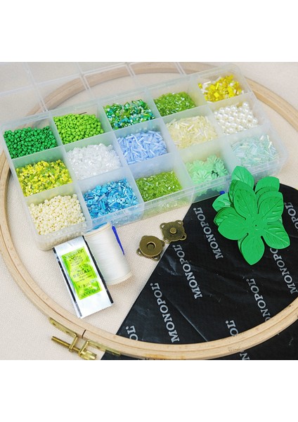 Yeşil Tonları Boncuklu Çanta Yapım Seti 16 Farklı Model Boncuk ve Tüm Malzemeler fiyatları
