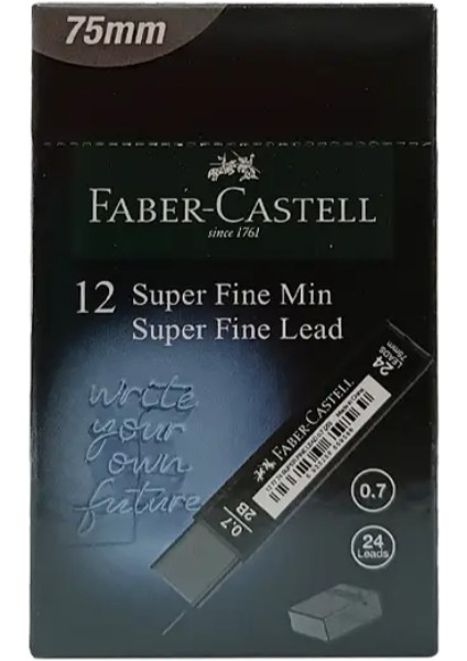 Süper Fine Kurşun Kalem Ucu (Min) T. Black 0.7mm 2b 75MM 24 Lü Tüp 5 Adet modelleri