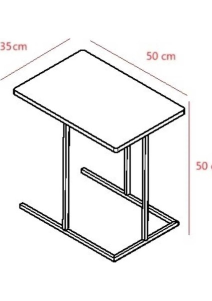 Modern Koltuk Yanı C Sehpa – Metal Gövdeli, Su Geçirmez Ahşap Raflı Laptop & Kahve Masası