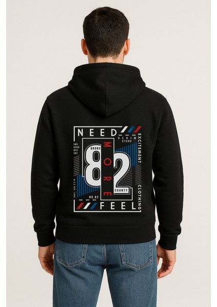 Need More Feel 82 Bronx Baskılı Oversize Hoodie – Unisex Kapüşonlu Sweatshirt