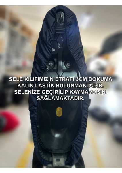 Sym Jet x Uyumlu Sele Kılıfı Siyah Sele Örtüsü Su Geçirmez Logolu Sele Kılıfı modelleri