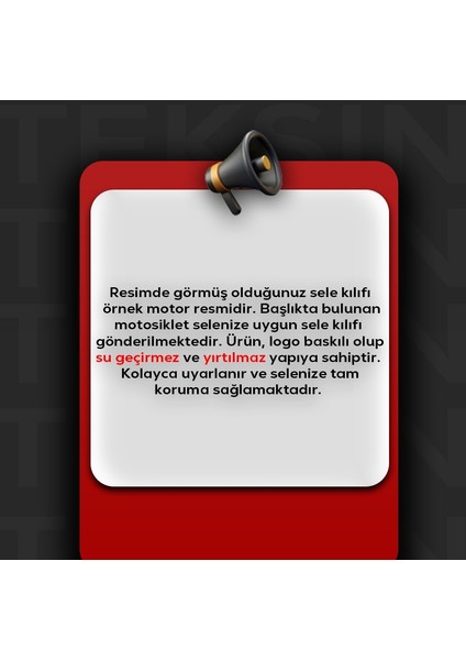 Sym Jet x Uyumlu Sele Kılıfı Siyah Sele Örtüsü Su Geçirmez Logolu Sele Kılıfı fırsatları