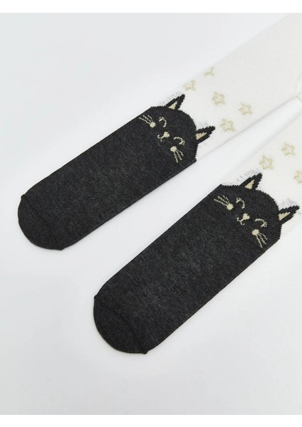 Lcw Kedi Baskılı Kız Çocuk Külotlu Çorap (W5) fiyatları