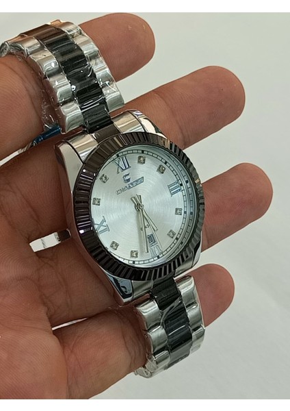 Çelik kordonlu, takvim göstergeli, metalik üstüne siyah kaplama, Rolex modeli, su geçirmez, 2 yıl garantili Unisex Kol Saati fiyatları